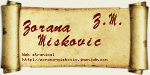 Zorana Mišković vizit kartica
